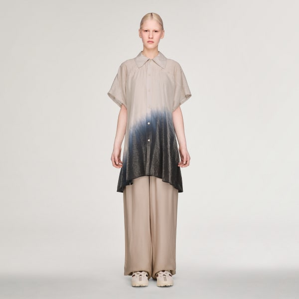 Beige Y-3 SHORT SLEEVE DIP DYE UTILITY OVERSHIRT