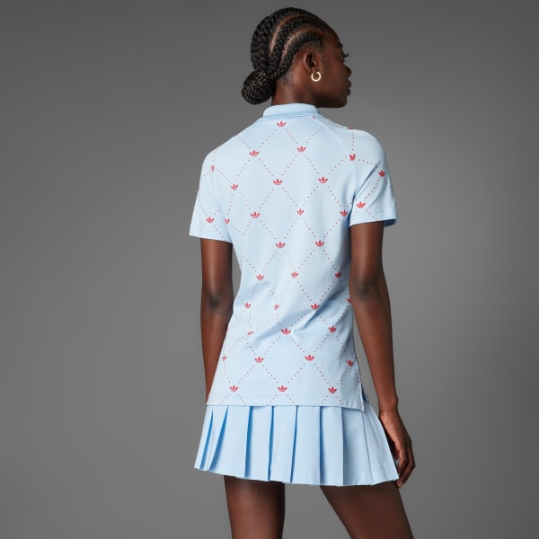 Blue Originals Printed Trefoil Polo Shirt