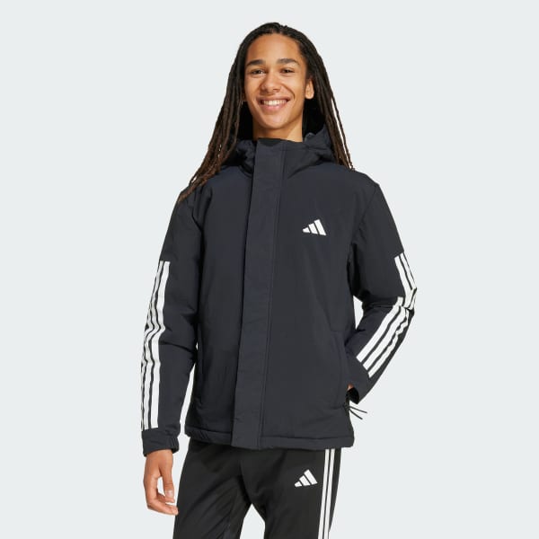 cerná Climawarm 3-Stripes Insulated Hooded Jacket