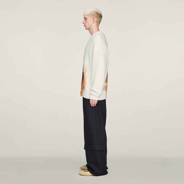 White Y-3 AOP Knit Crew
