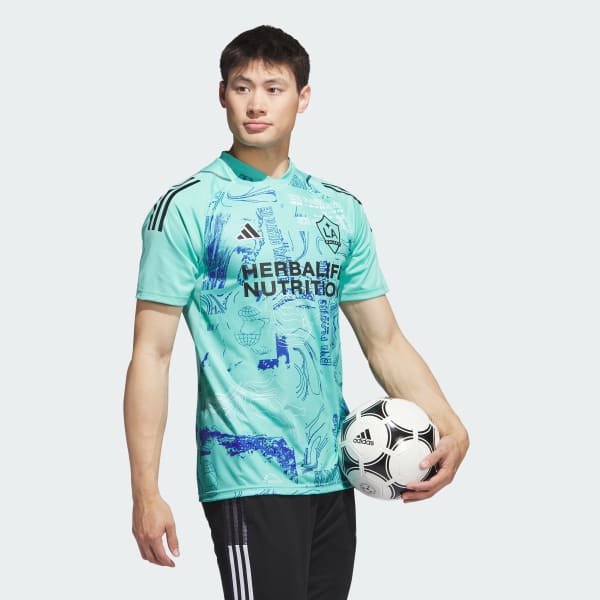adidas LA Galaxy One Planet Jersey - Green, Men's Soccer