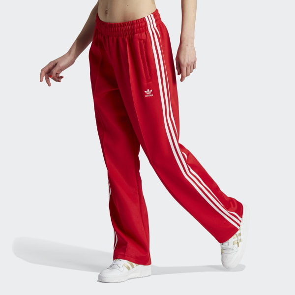 Adidas Vintage Black Red Classic 3 Stripe Track Pants Youth Large Fits Women  Med