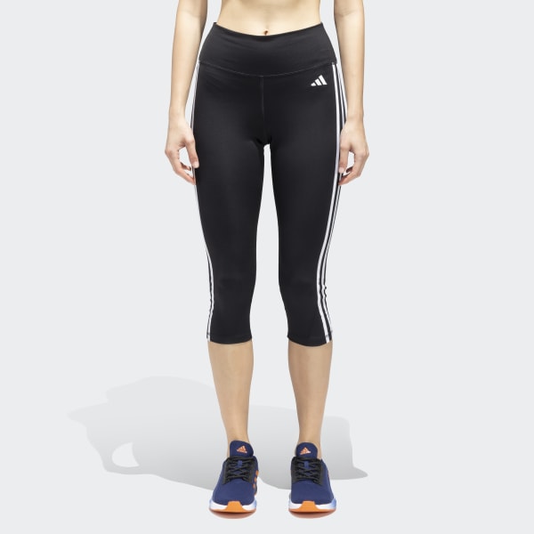 adidas TRAIN ESSENTIALS 3 STRIPES HIGH WAISTED 3 4 LEGGINGS Black adidas India