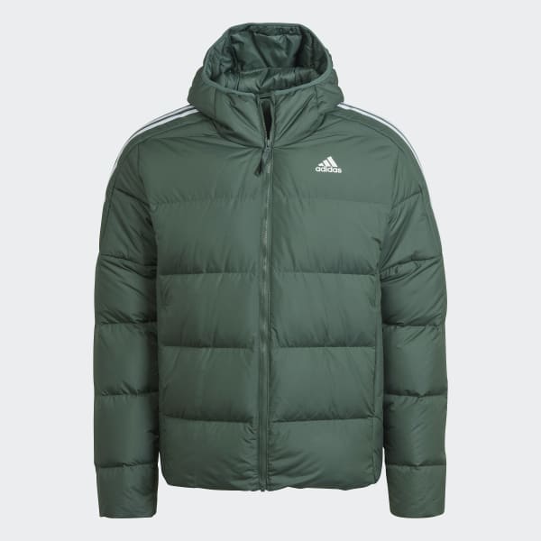 adidas Essentials Midweight Down Hooded Jacket Green adidas UK