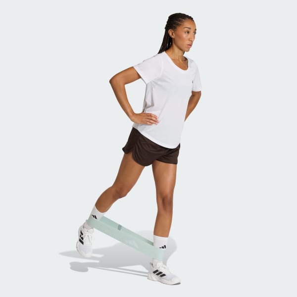 Wit Workout Essentials T-shirt met Lage Halslijn