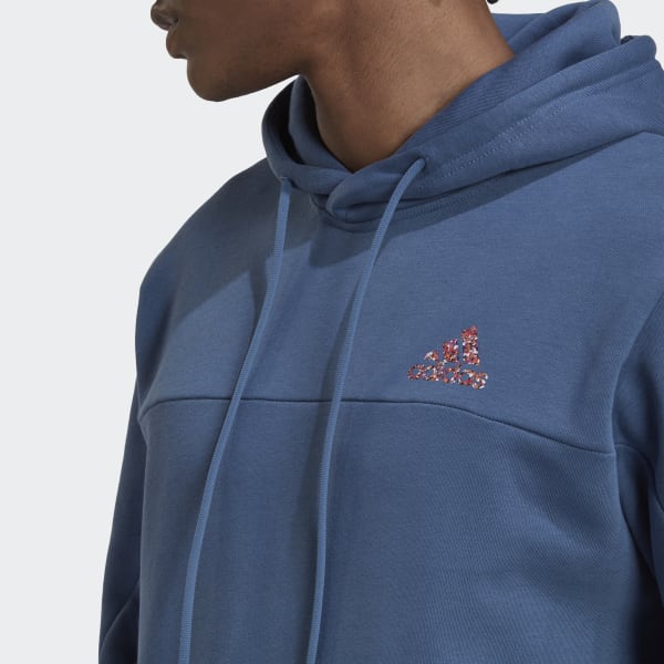 blauw Stadium Fleece Badge of Sport Hoodie TR415