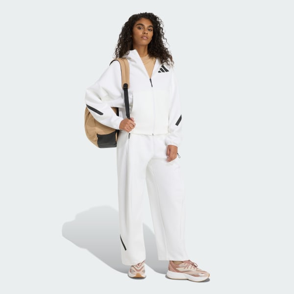 White adidas Z.N.E. Open-Hem 팬츠