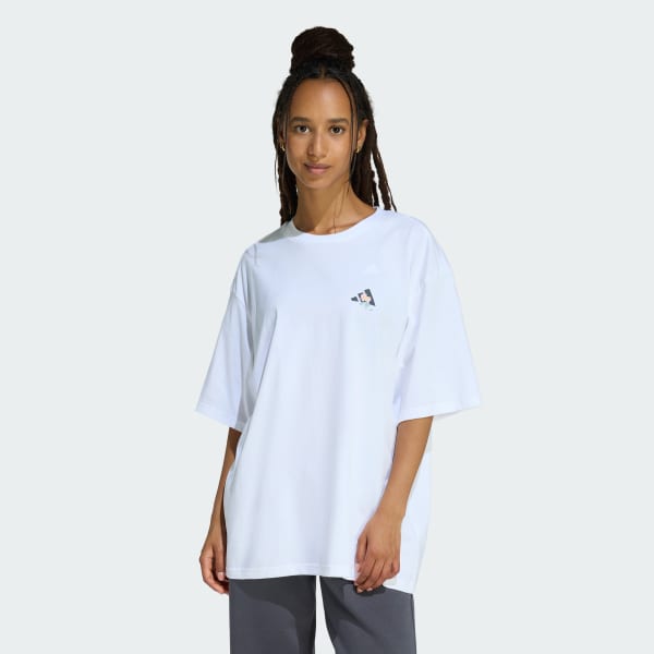 White SOFT SIDE OVERSIZED GRAPHIC T-SHIRT
