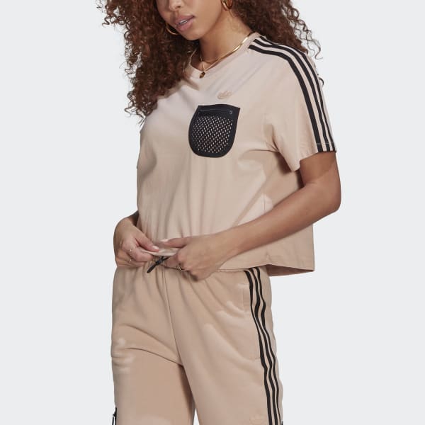 Beige Cropped Tee WU174
