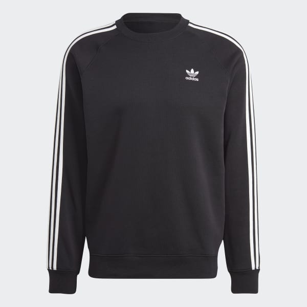adidas Men's Adicolor Classics 3-Stripes Crew - Black | Free