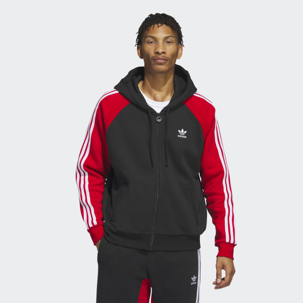 adidas SST Fleece Hooded Track Jacket - Black | adidas Canada
