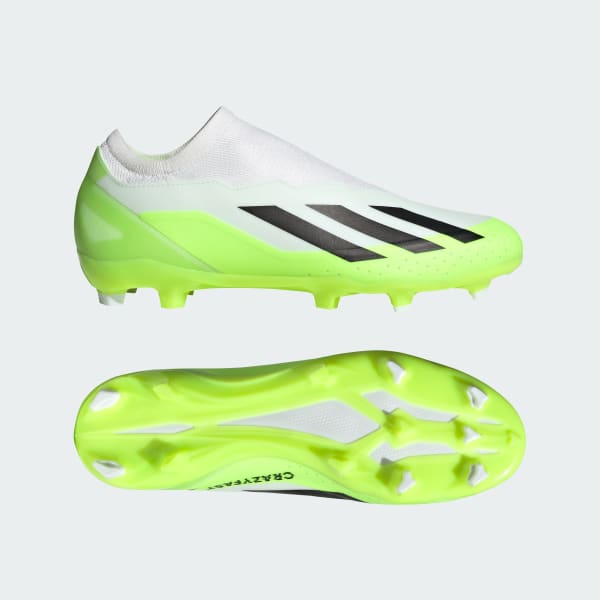 adidas X Crazyfast.3 Laceless Firm Ground Soccer Cleats - White ...