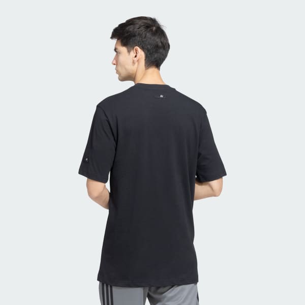 Black M L SLIDES TEE