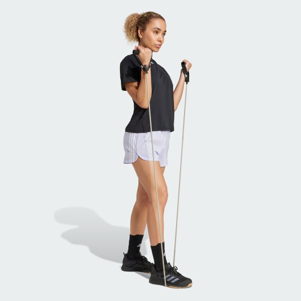 Purple Pacer Training 3-Stripes Woven High-Rise Shorts