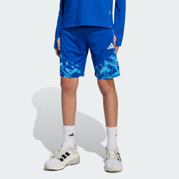 Azul Shorts para niños con Estampado Fractal Sport Icons