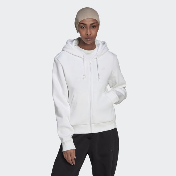 Fleece Full-Zip Hoodie - White Women's Lifestyle | adidas US