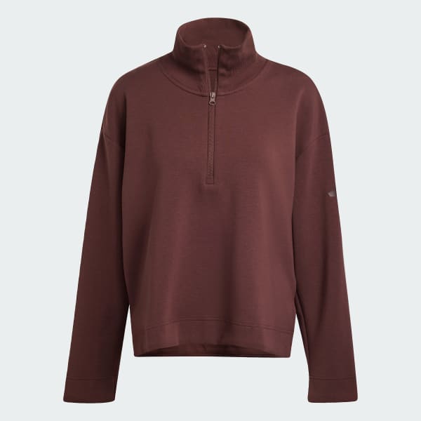 adidas Soft Lux Quarter-Zip - Brown | Free Shipping with adiClub
