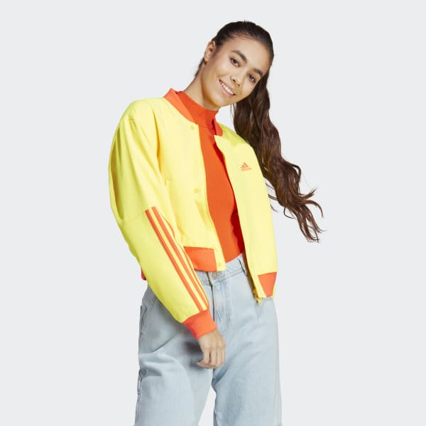 Yellow adidas bomber top jacket