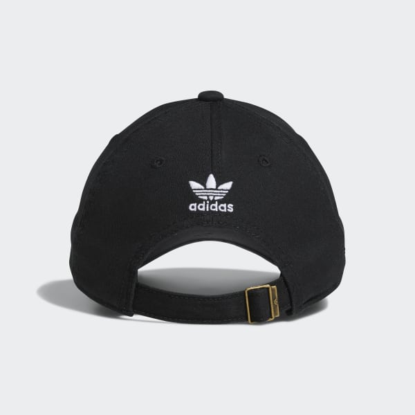 Black Relaxed Strap-Back Hat
