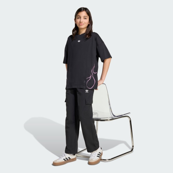 Negro Polo Flames para niños