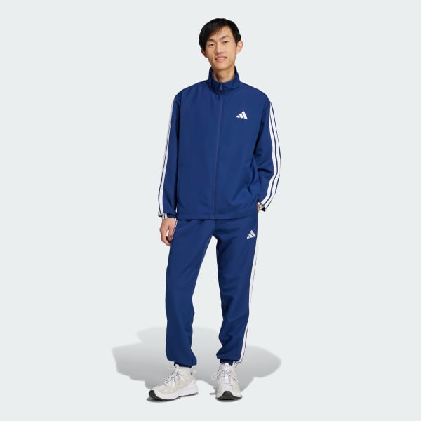 Azul Agasalho Malha Sportswear Basic Três Listras 