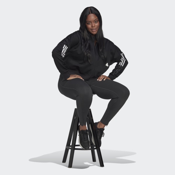 Preto Casaco Curto (Plus Size)