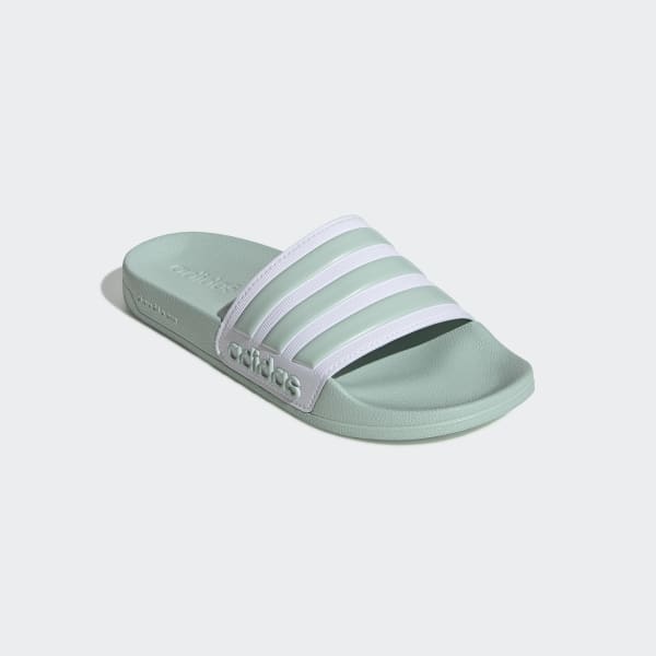 Women's Adilette Green and White Shower Slides | adidas UK