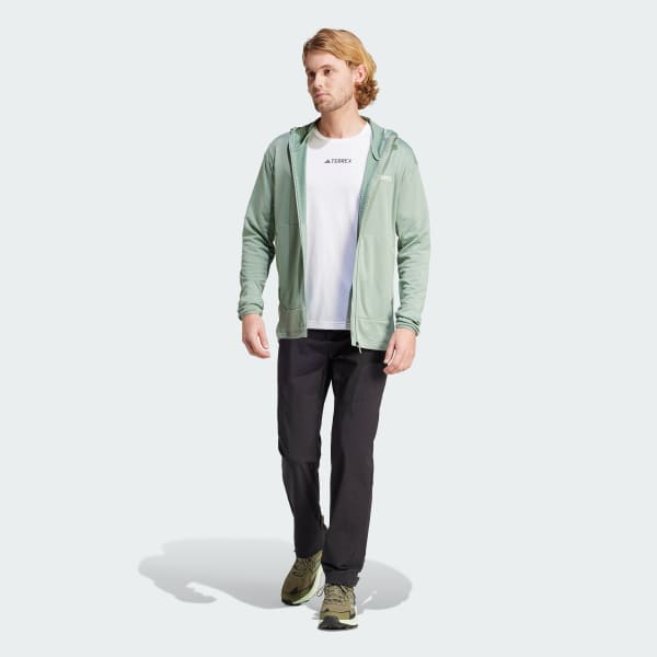 adidas Terrex Tech Fleece Light Hooded Hiking Jacket 'Linen Green