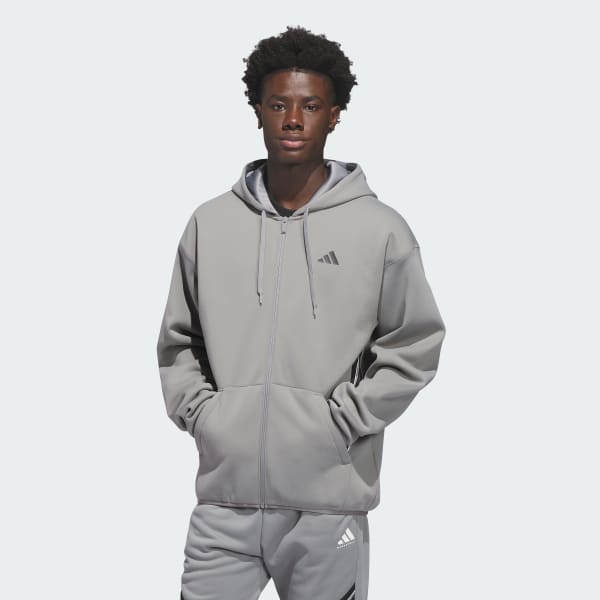 gris SWEAT-SHIRT À CAPUCHE ADIDAS CRAZY WARM FULLZIP