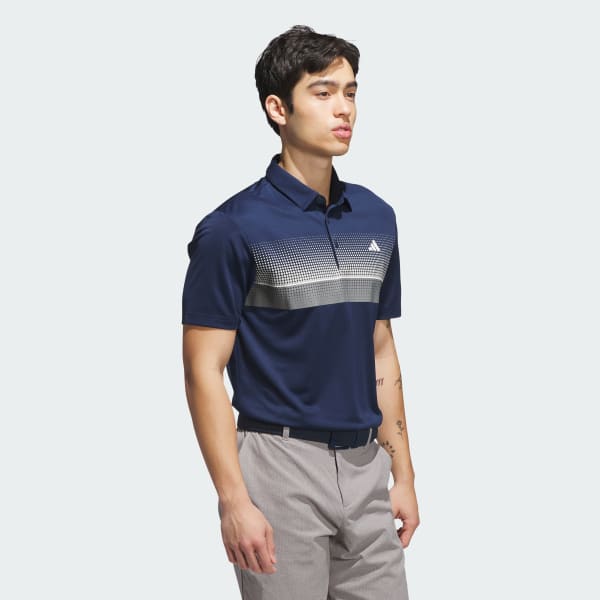 Blue Performance Allover Print Polo Shirt