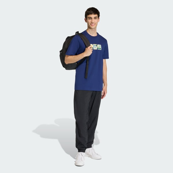 Blue MEMORIES OF SPORT STAMPS GRAPHIC T-SHIRT