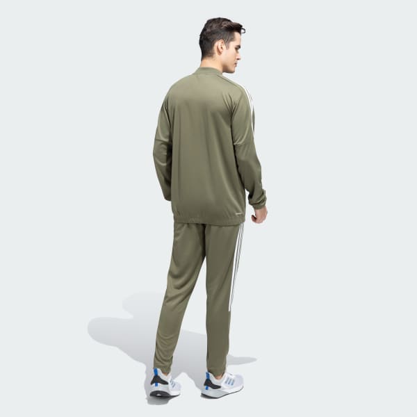 Green 3 Stripes Plain AEROREADY Track Suit