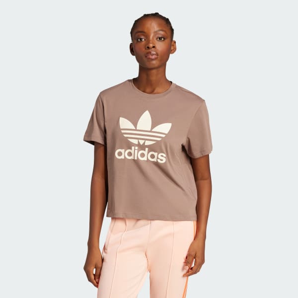 Brown Adicolor Trefoil Boxy Tee