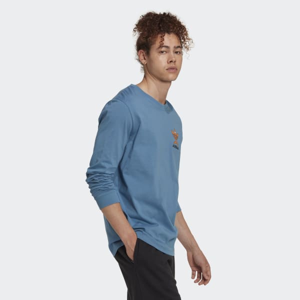 Niebieski Graphic Fun Long Sleeve Tee