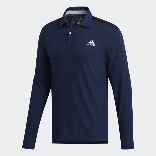 Blue Sport Long Sleeve Polo Shirt GLB44