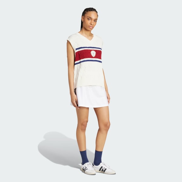 White adidas Originals Retro Sports Cricket-Inspired Vest