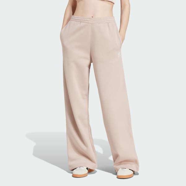 adidas Wide Leg Fleece Pants Brown adidas Singapore