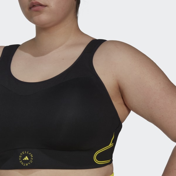 Preto Sutiã de Sustentação Elevada TruePace adidas by Stella McCartney (Plus Size) RP001