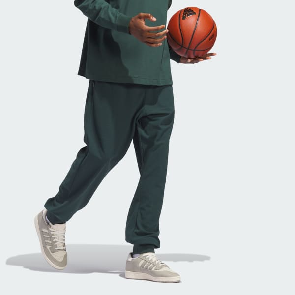 Green Basketball Brushed Track Pants