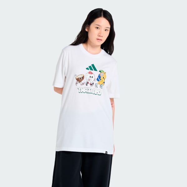 สีขาว เสื้อกราฟฟิกข้าวเหนียวมะม่วง