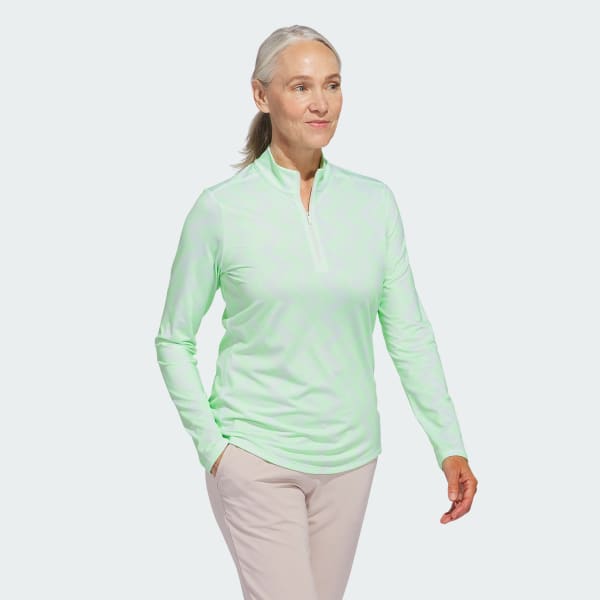 Green Women's Ultimate365 Printed Quarter-Zip Mock