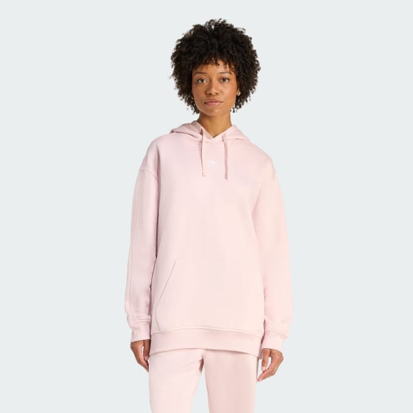 Rose Sweat-shirt à capuche molleton oversize Essentials