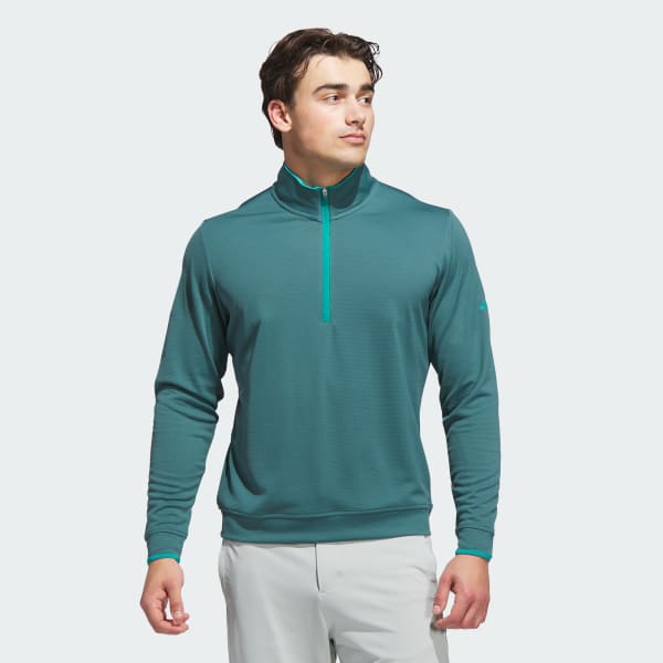 Verde Camisola Leve de Meio-fecho