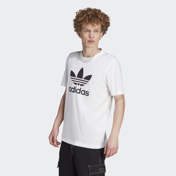 T-shirt à col rond et trèfle pour homme adidas Originals - Blanc