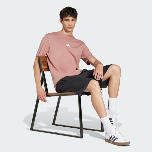 Rosa T-shirt em Jersey Simples Essentials