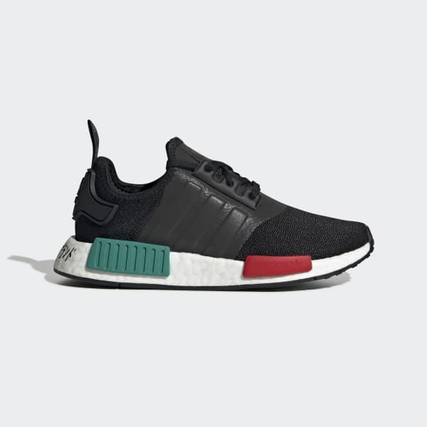 Kids NMD R1 Core Black and Green Shoes 