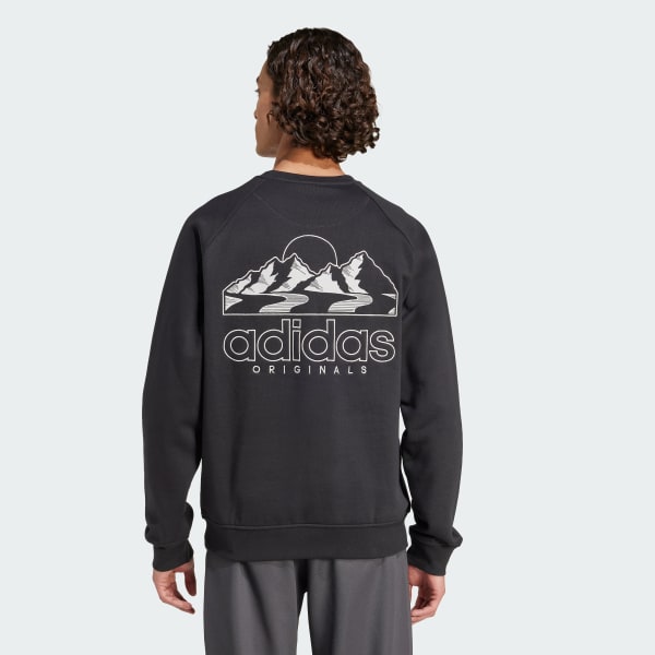 Schwarz Winter Resort Mountain Graphic Fleece Sweatshirt