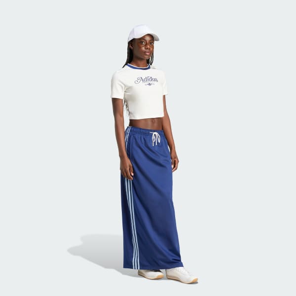 White Graphic Badge Slim 3-Stripes Tee