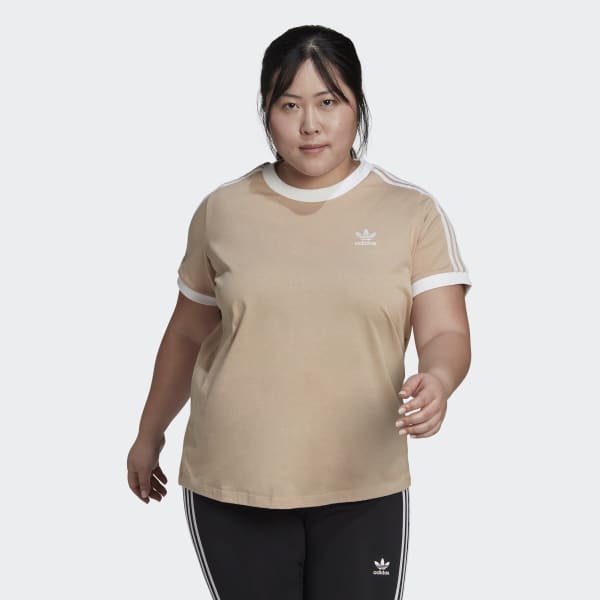 bézová Tričko Adicolor Classics 3-Stripes (plus size) 28250