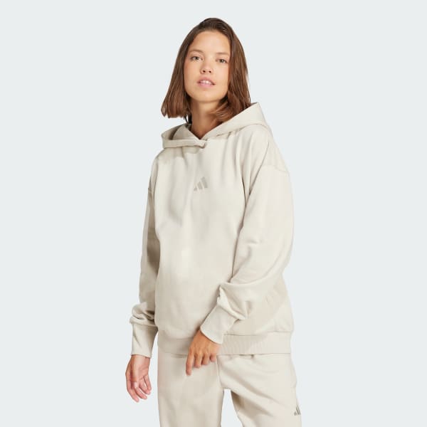 adidas ALL SZN Fleece Loose Hoodie - Beige | Free Shipping with